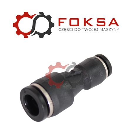 Szybkozłącze plastikowe tekalanu proste Fi 8mm / 4mm, czarne