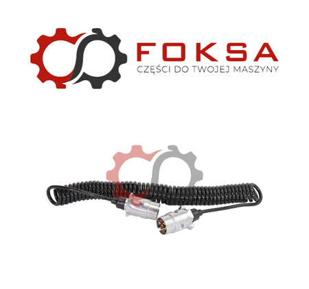 Przewód elektryczny 7 żyłowy z metalowymi wtyczkami (spirala)