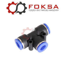 Szybkozłącze plastikowe tekalanu trójnik T Fi 9mm, czarne