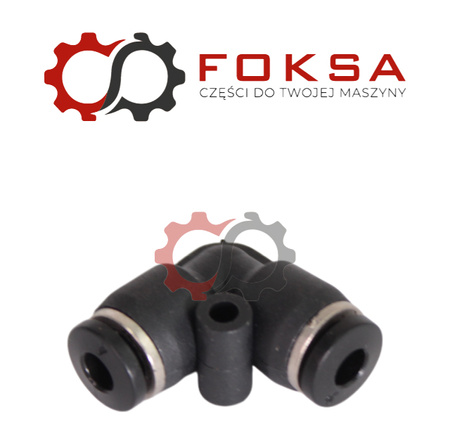 Szybkozłącze plastikowe tekalanu kolanko Fi 4mm, czarne