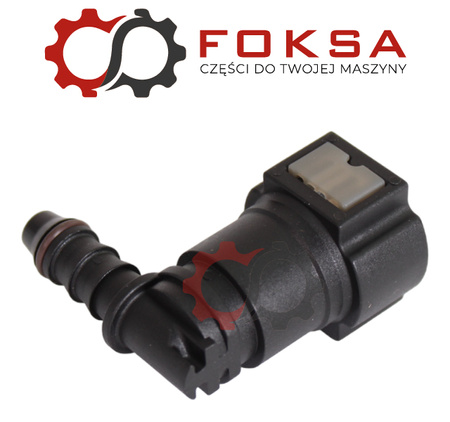 Szybkozłącze przewodu paliwowego z oringiem (tekalan) Kąt 90, przewód 9,89mm, 6,