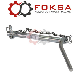 Sworzeń zaczepu z zagiętym uchwytem z łańcuchem