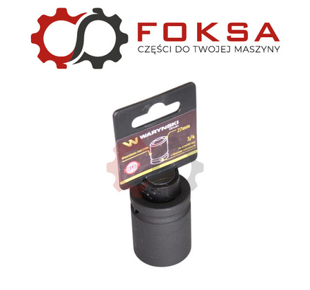 Nasadka udarowa sześciokątna 3/4", 27mm