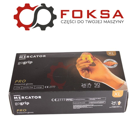 Rękawice nitrylowe Mercator GoGrip pomarańczowe rozm. XL - 50szt