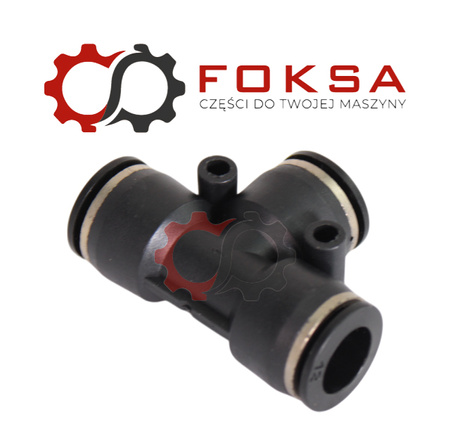 Szybkozłącze plastikowe tekalanu trójnik T Fi 12mm, czarne