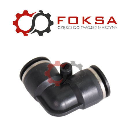 Szybkozłącze plastikowe tekalanu kolanko Fi 12mm, czarne