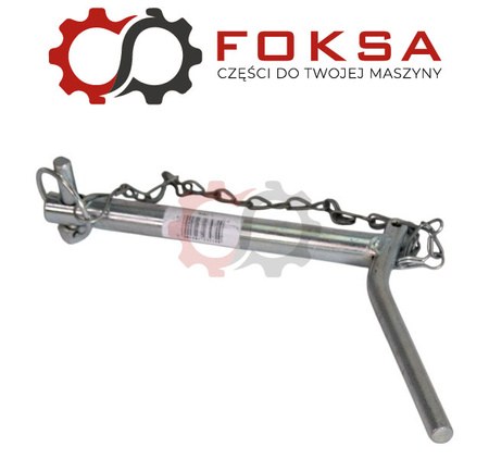 Sworzeń zaczepu z zagiętym uchwytem z łańcuchem