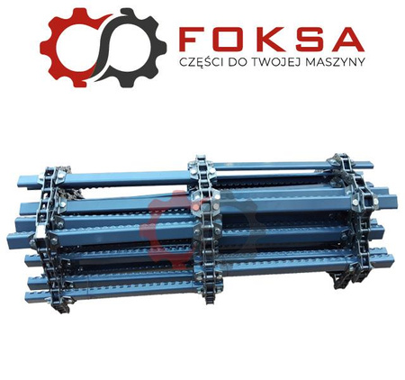 Łańcuch kompletny przenośnika pochyłego z listwami