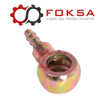 Końcówka oczkowa przewodu paliwowego Fi 12mm, wąż 6mm