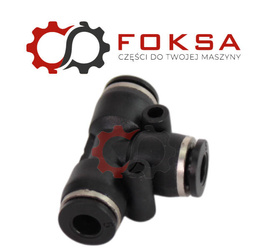 Szybkozłącze plastikowe tekalanu trójnik T Fi 5mm, czarne