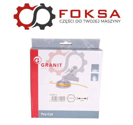 Żyłka podkaszarki 2,4 x 90m gwiazdka 5-kątna - pomarańczowa