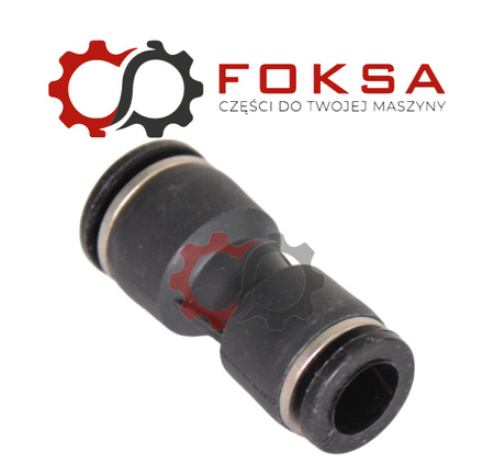 Szybkozłącze plastikowe tekalanu proste Fi 12mm / 10mm, czarne