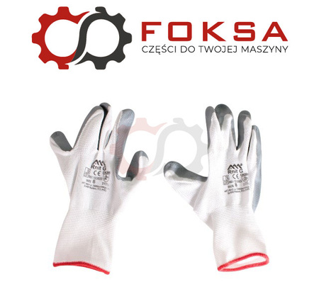 Rękawice nitryl-nylon szare rozm. 8