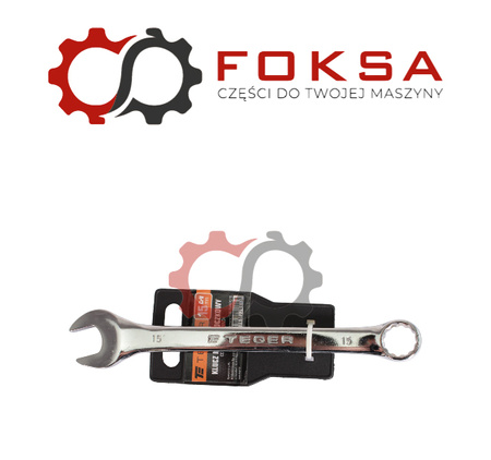 Klucz płasko-oczkowy 15 mm / TEGER