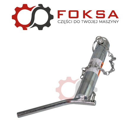 Sworzeń zaczepu z zagiętym uchwytem z łańcuchem