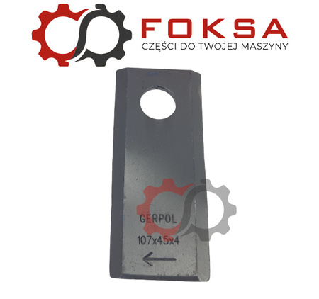 Nożyk kosiarki rotacyjnej - prawy