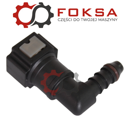 Szybkozłącze przewodu paliwowego z oringiem (tekalan) kąt 90, przewód 7,89mm, 6