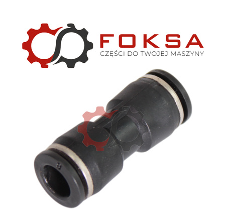 Szybkozłącze plastikowe tekalanu proste Fi 8mm, czarne