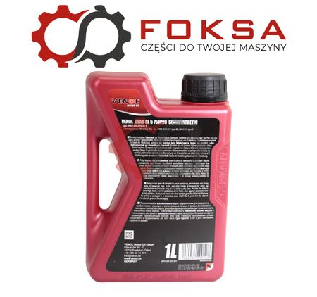 Olej przedkładniowy do skrzyni biegów VENOL 1L 75W90
