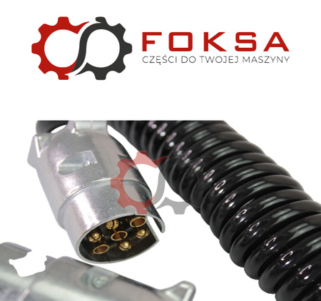 Przewód elektryczny 7 żyłowy z metalowymi wtyczkami (spirala)