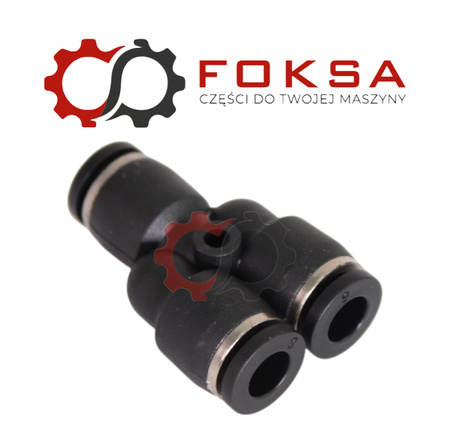 Szybkozłącze plastikowe tekalanu trójnik Y Fi 6mm, czarne