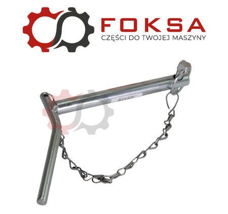 Sworzeń zaczepu z zagiętym uchwytem z łańcuchem