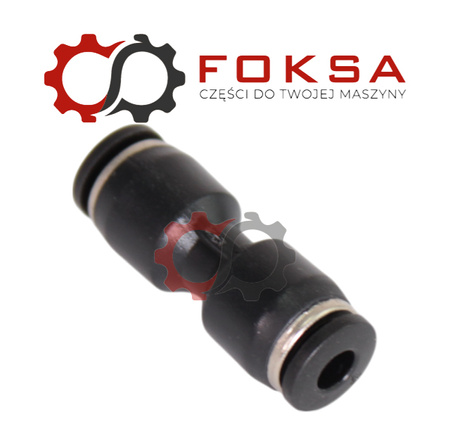 Szybkozłącze plastikowe tekalanu proste Fi 4mm, czarne