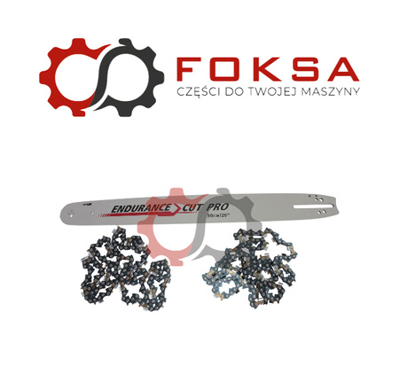Zestaw prowadnica łańcucha pilarki + dwa łańcuchy PRO CUT