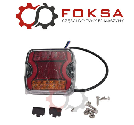 Lampa tylna zespolona LED, lewa, 10-30V, kwadratowa, 3 funkcje