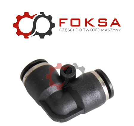 Szybkozłącze plastikowe tekalanu kolanko Fi 6mm, czarne