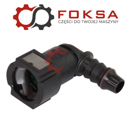Szybkozłącze przewodu paliwowego z oringiem (tekalan) kąt 90, przewód 9,89mm, 8,
