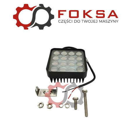Lampa robocza kwadratowa 16 LEDx3W 3000Lm soczewka cięta (światło skupione)