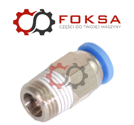 Szybkozłącze metalowo - plastikowe tekalanu proste Fi 4mm, gwint 1/8"