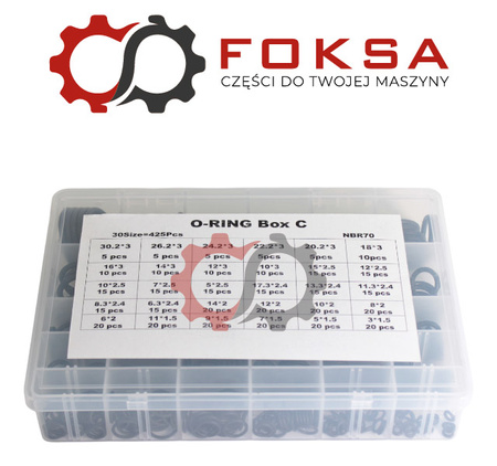 Zestaw o-ringów metrycznych 425 szt