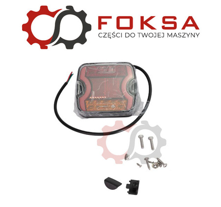 Lampa tylna zespolona LED, prawa, 10-30V, kwadratowa, 4 funkcje