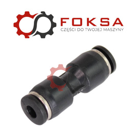 Szybkozłącze plastikowe tekalanu proste Fi 4mm, czarne