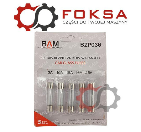 Bezpiecznik szklany MIX - zestaw