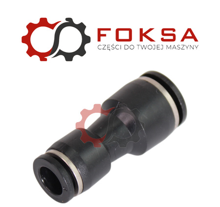 Szybkozłącze plastikowe tekalanu proste Fi 10mm / 8mm, czarne