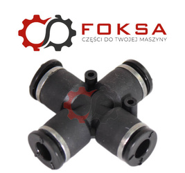 Szybkozłącze plastikowe tekalanu poczwórne Fi 6mm, czarne