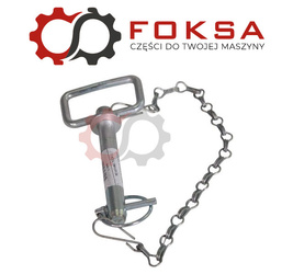 Sworzeń zaczepu z zawleczką i łańcuchem