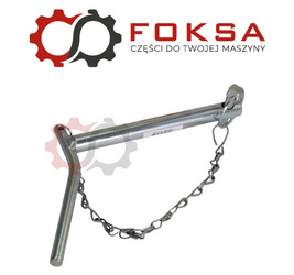 Sworzeń zaczepu z zagiętym uchwytem z łańcuchem