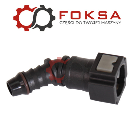 Szybkozłącze przewodu paliwowego z oringiem (tekalan) kąt 45, przewód 8mm, 8