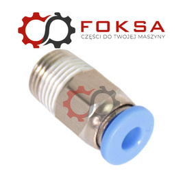 Szybkozłącze metalowo - plastikowe tekalanu proste Fi 4mm, gwint 1/8"