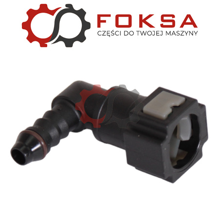 Szybkozłącze przewodu paliwowego z oringiem (tekalan) kąt 90, przewód 7,89mm, 6